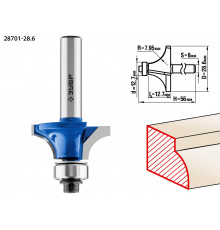 Кромочная калевочная фреза ЗУБР Профессионал №1, 28.6x12.7 мм, радиус 8 мм