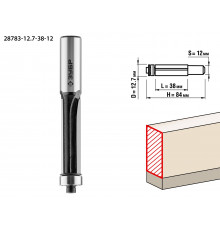 ЗУБР 12.7x38мм, хвостовик 12мм, фреза кромочная с нижним подшипником