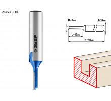 ЗУБР 3x10мм, хвостовик 8мм, фреза пазовая прямая