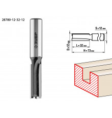ЗУБР 12x32мм, хвостовик 12мм, фреза пазовая прямая