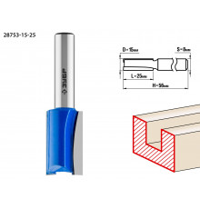 ЗУБР 15x25мм, хвостовик 8мм, фреза пазовая прямая