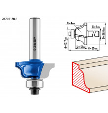 ЗУБР 28,6x12мм, радиус 4мм, фреза кромочная калевочная №6
