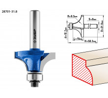 Кромочная калевочная фреза ЗУБР Профессионал №1, 31.8x15 мм, радиус 9.5 мм