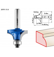 Кромочная калевочная фреза ЗУБР Профессионал №1, 31.8x15 мм, радиус 9.5 мм