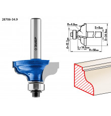 ЗУБР 34,9x15мм, радиус 4.8мм, фреза кромочная калевочная №5