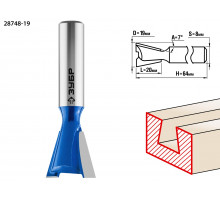 ЗУБР 19x20мм, угол 7°, фреза пазовая фасонная ″Ласточкин Хвост″