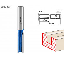ЗУБР 8x25мм, хвостовик 8мм, фреза пазовая прямая