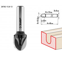 ЗУБР 15.8x13мм, радиус 7.9мм, фреза пазовая галтельная