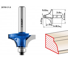 Кромочная калевочная фреза ЗУБР Профессионал №1, 31.8x15 мм, радиус 9.5 мм