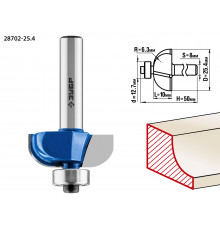 ЗУБР 25.4x10мм, радиус 6.3мм, фреза кромочная калевочная №2