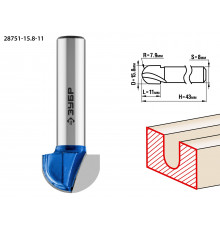 ЗУБР 15.8x11мм, радиус 7.9мм, фреза пазовая галтельная