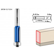 ЗУБР 12.7x25.4мм, хвостовик 8мм, фреза кромочная с нижним подшипником (3 лезвия)