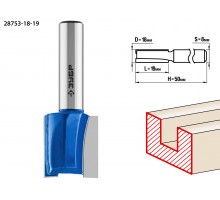 ЗУБР 18x19мм, хвостовик 8мм, фреза пазовая прямая