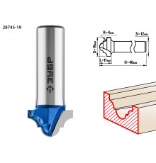 ЗУБР 19x11мм, радиус 4мм, фреза пазовая фасонная №6