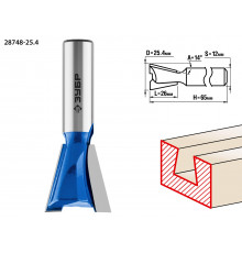 ЗУБР 25.4x26мм, угол 14°, фреза пазовая фасонная ″Ласточкин Хвост″