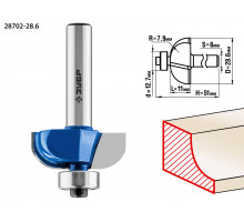 ЗУБР 28,6x11мм, радиус 7.9мм, фреза кромочная калевочная №2