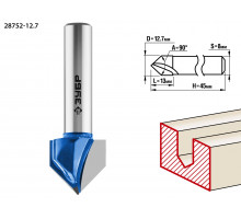 ЗУБР 12.7x13мм, угол 90°мм, фреза пазовая галтельная V-образная