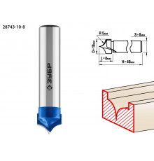 ЗУБР 10x8мм, радиус 5мм, фреза пазовая фасонная №4