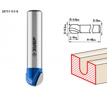 ЗУБР 9.5x8мм, радиус 4.8мм, фреза пазовая галтельная