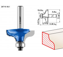 ЗУБР 38.1x15мм, радиус 6.3мм, фреза кромочная калевочная №8