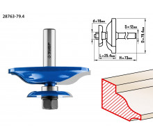 ЗУБР 79,4x25.4мм, хвостовик 12мм, фреза фигирейная двухсторонняя