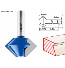 ЗУБР 38.1x22мм, фреза кромочная конусная