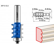 ЗУБР 22.2x26мм, радиус 3мм, фреза кромочная фигурная №1