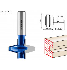 ЗУБР 38.1x28,6мм, хвостовик 12мм, фреза пазо-шиповая наборная