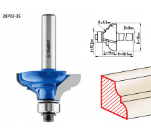 Кромочная калевочная фреза ЗУБР Профессионал №3, 35x17 мм, радиус 5.5 мм