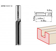 ЗУБР 14x51мм, хвостовик 12мм, фреза пазовая прямая