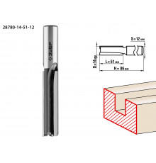 ЗУБР 14x51мм, хвостовик 12мм, фреза пазовая прямая