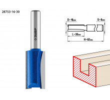ЗУБР 16x30мм, хвостовик 8мм, фреза пазовая прямая