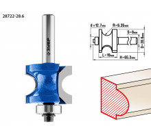 ЗУБР 28,6x19мм, радиус 6.3мм, фреза полустержневая с подшипником