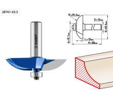ЗУБР 63,5x13мм, радиус 25.4мм, фреза фигирейная №2