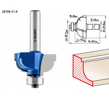 ЗУБР 31,8x17мм, радиус 8мм, фреза кромочная калевочная №7