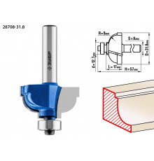 ЗУБР 31,8x17мм, радиус 8мм, фреза кромочная калевочная №7
