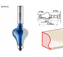 ЗУБР 32x38мм, хвостовик 12мм, фреза кромочная фигурная №7