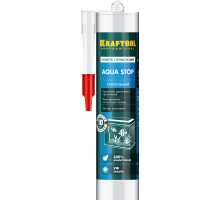 KRAFTOOL KRAFTSeal GX107 ″AQUA STOP″ 300 мл прозрачный, Стекольный силиконовый герметик (41256-2)