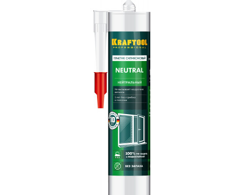 KRAFTOOL Neutral 300 мл прозрачный, Нейтральный силиконовый герметик (41257-2)