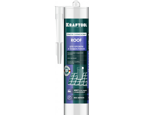 KRAFTOOL ROOF 300 мл черный, Кровельный силиконовый герметик (41258-4)