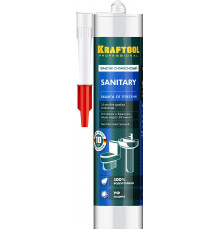 KRAFTOOL Sanitary 300 мл белый, Санитарный силиконовый герметик (41255-0)