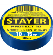 STAYER Protect-10 10м х 15мм 5000В синяя, Изоляционная лента ПВХ (12292-B)