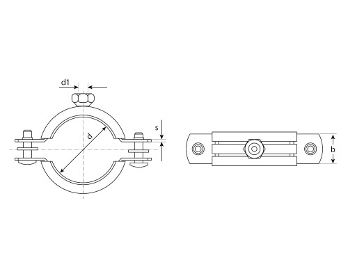 ЗУБР 2 1/2″ трубный хомут с гайкой, цинк, 1 шт (37850-73-82-1)