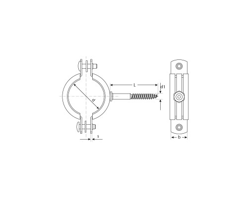 ЗУБР 2 1/2″ трубный хомут с шурупом, цинк, 1 шт (37854-73-82-1)