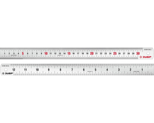 ЗУБР Про-30Д, длина 0,30 м, Усиленная нержавеющая линейка (34280-030-Д)