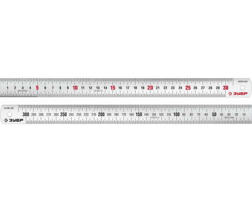 ЗУБР Про-30, длина 0,30 м, Усиленная нержавеющая линейка (34280-030)