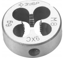 ЗУБР М8x1.25мм, сталь 9ХС, Плашка круглая ручная (4-28022-08-1.25)