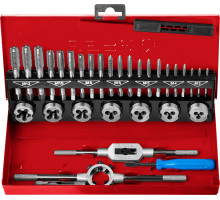 ЗУБР 32 предмета, сталь Р6М5, Набор метчиков и плашек (28129-H32)