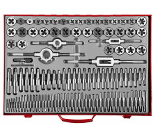 ЗУБР 110 предм., сталь 9ХС, Набор метчиков и плашек (28119-H110)