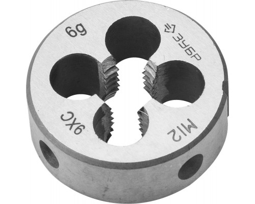 ЗУБР М12x1.75мм, сталь 9ХС, Плашка круглая ручная (4-28022-12-1.75)